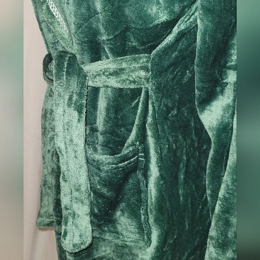 Doctor Unicorn, Dark Green Kids Fleece Hooded Robe with Belt, 10-11 Y, NWOT